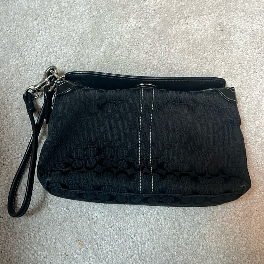 Coach black small wristlet